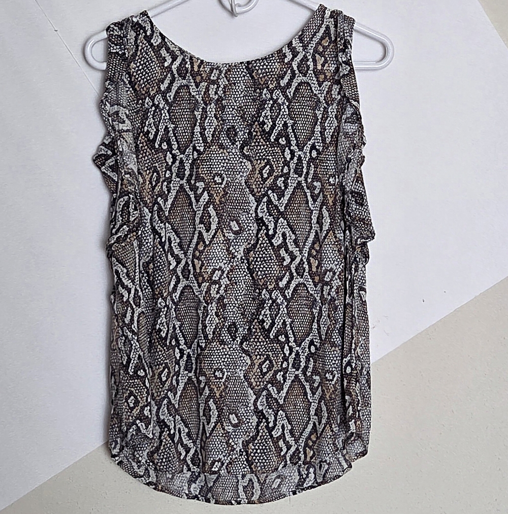 Snake Print Women's Sleeveless Blouse (Sz. L)